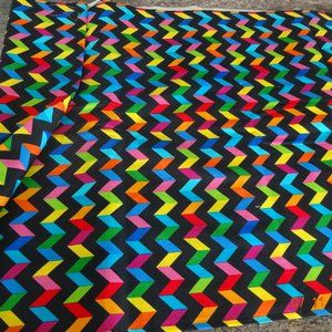 Timeless Treasures Fabric Black Multicolor Chevron 3 3/4 yards - Fiesta C1523